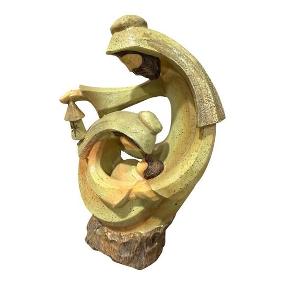 Modern Nativity Scene Resin Baby Jesus Mary Joseph Elegant Cream - Picture 4 of 8